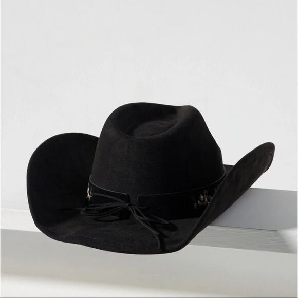 NWT?ANTHROPOLOGIE 8 Other Reasons Embellished Belted Rancher Cowboy Hat main image 4